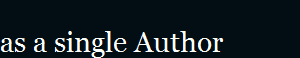 as a single Author